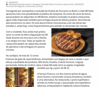 NB Campinas aposta em delivery de carnes congeladas